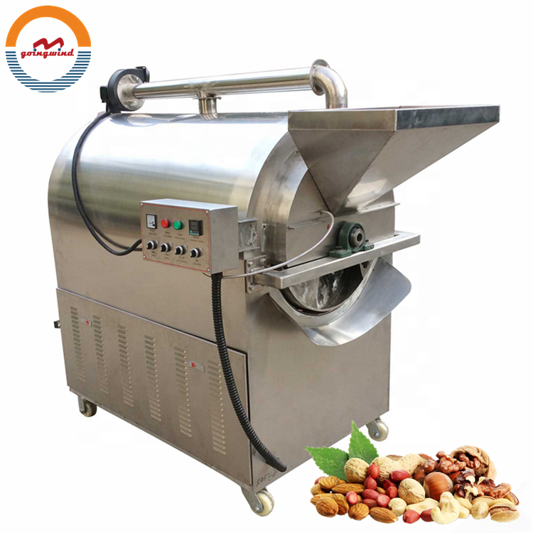 Good Price Automatic Stainless Steel Nut Roasting Machine Auto Roasted Nuts Rotary Roaster Line Machines Equipment for Sale